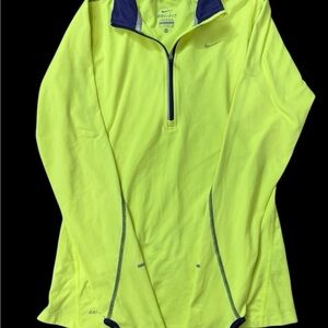 Nike Dri-FIT Neon Yellow Half Zip Running Pullover Women’s XS